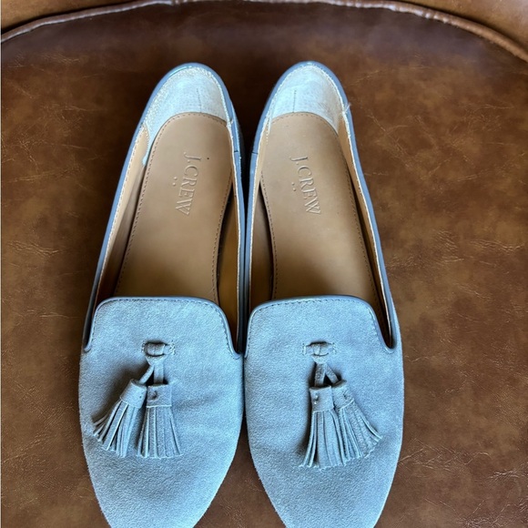 J Crew Cora Gray Suede Leather Casual Tassel Loafers Preppy Feminine Size 7.5 - Picture 4 of 7